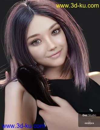3D打印模型Nirv Fashion Stylized Bob Hair的图片