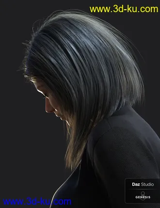 3D打印模型Nirv Fashion Stylized Bob Hair的图片