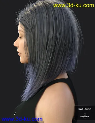 3D打印模型Nirv Fashion Stylized Bob Hair的图片