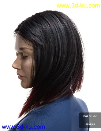 3D打印模型Nirv Fashion Stylized Bob Hair的图片