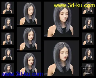 3D打印模型Nirv Fashion Stylized Bob Hair的图片
