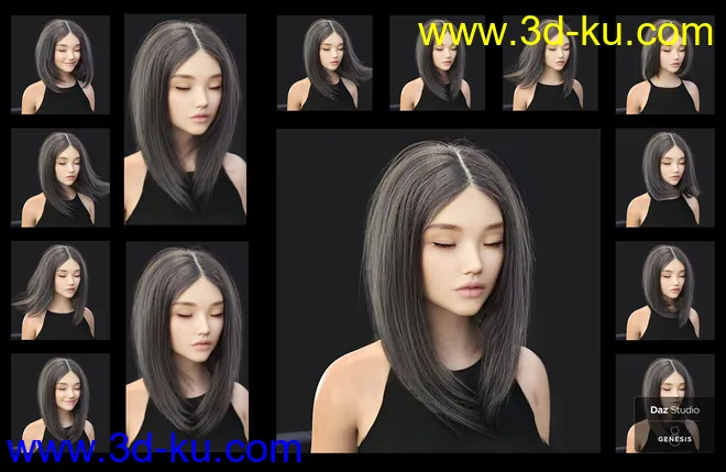 Nirv Fashion Stylized Bob Hair模型的图片14