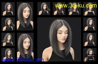3D打印模型Nirv Fashion Stylized Bob Hair的图片