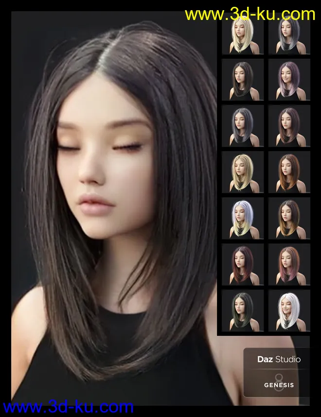 Nirv Fashion Stylized Bob Hair模型的图片15