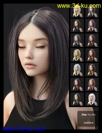3D打印模型Nirv Fashion Stylized Bob Hair的图片