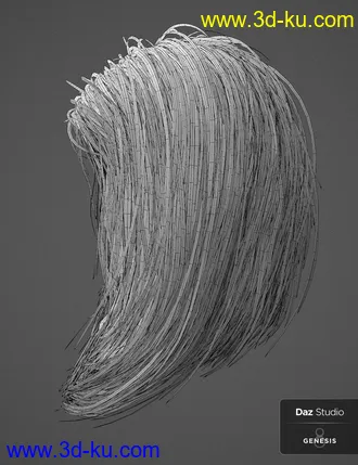 3D打印模型Nirv Fashion Stylized Bob Hair的图片