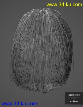 3D打印模型Nirv Fashion Stylized Bob Hair的图片