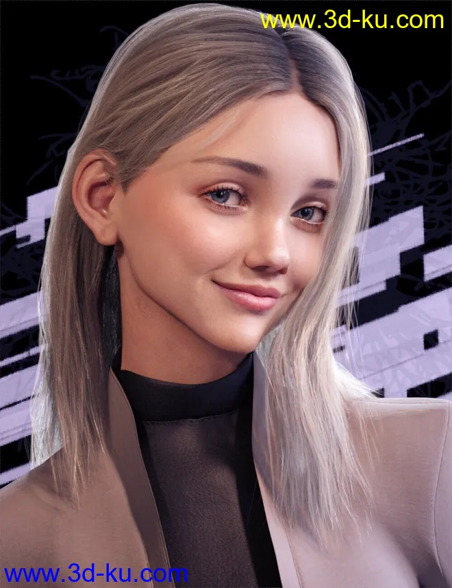 Nirv Sweet Pie Hair for Genesis 8 Females模型的图片1