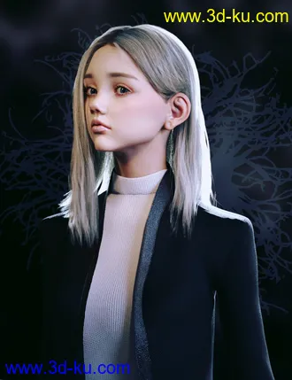3D打印模型Nirv Sweet Pie Hair for Genesis 8 Females的图片