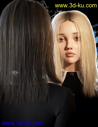 3D打印模型Nirv Sweet Pie Hair for Genesis 8 Females的图片