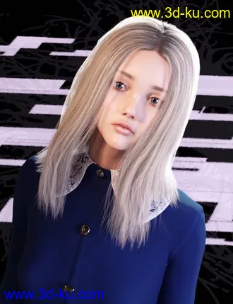 3D打印模型Nirv Sweet Pie Hair for Genesis 8 Females的图片