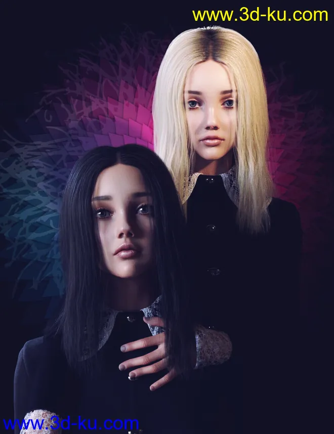 Nirv Sweet Pie Hair for Genesis 8 Females模型的图片7