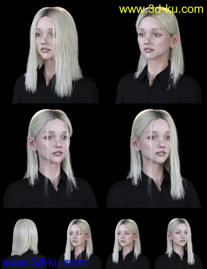 Nirv Sweet Pie Hair for Genesis 8 Females模型的图片11