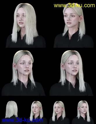 3D打印模型Nirv Sweet Pie Hair for Genesis 8 Females的图片