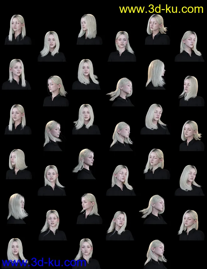 Nirv Sweet Pie Hair for Genesis 8 Females模型的图片12