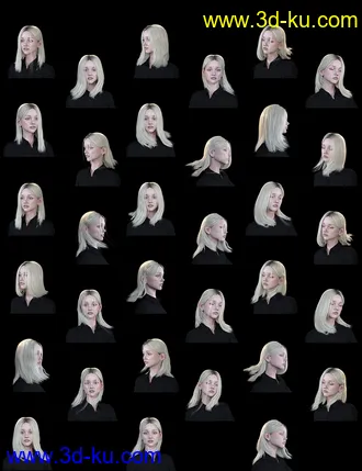 3D打印模型Nirv Sweet Pie Hair for Genesis 8 Females的图片