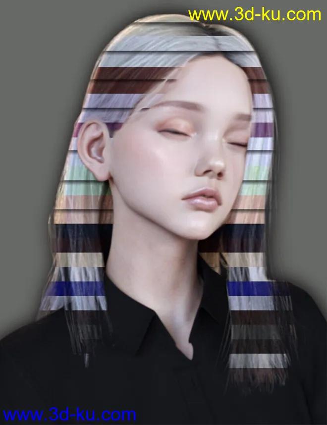 Nirv Sweet Pie Hair for Genesis 8 Females模型的图片13