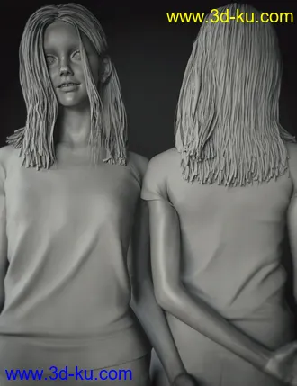 3D打印模型Nirv Sweet Pie Hair for Genesis 8 Females的图片