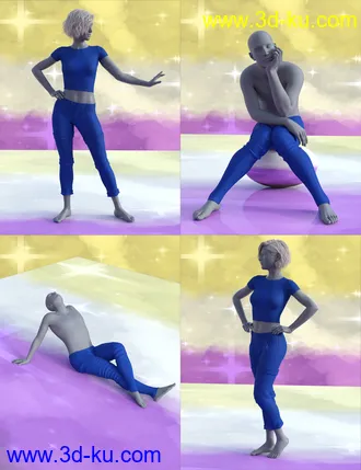 3D打印模型Non-Binary Feminine Poses for Genesis 8的图片
