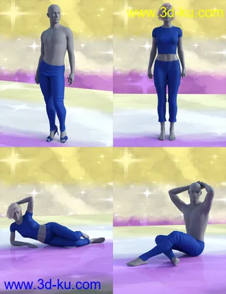 3D打印模型Non-Binary Feminine Poses for Genesis 8的图片
