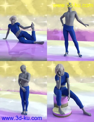 3D打印模型Non-Binary Feminine Poses for Genesis 8的图片