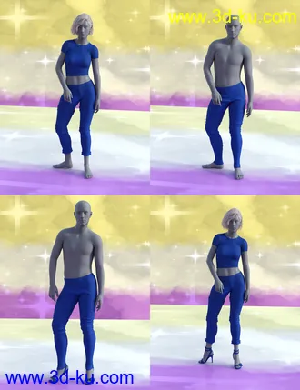 3D打印模型Non-Binary Masculine Poses for Genesis 8的图片