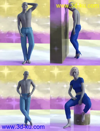 3D打印模型Non-Binary Masculine Poses for Genesis 8的图片