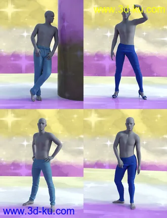 3D打印模型Non-Binary Masculine Poses for Genesis 8的图片