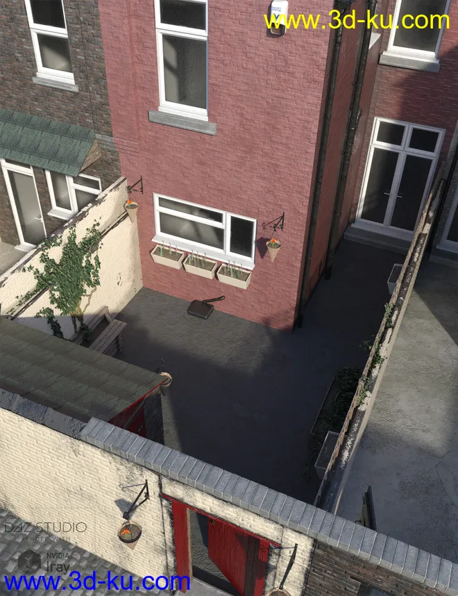 Northern Terrace Street Rear Yards and Alleyway模型的图片2