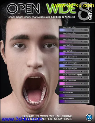 3D打印模型Open Wide For Genesis 8 Male(s)的图片