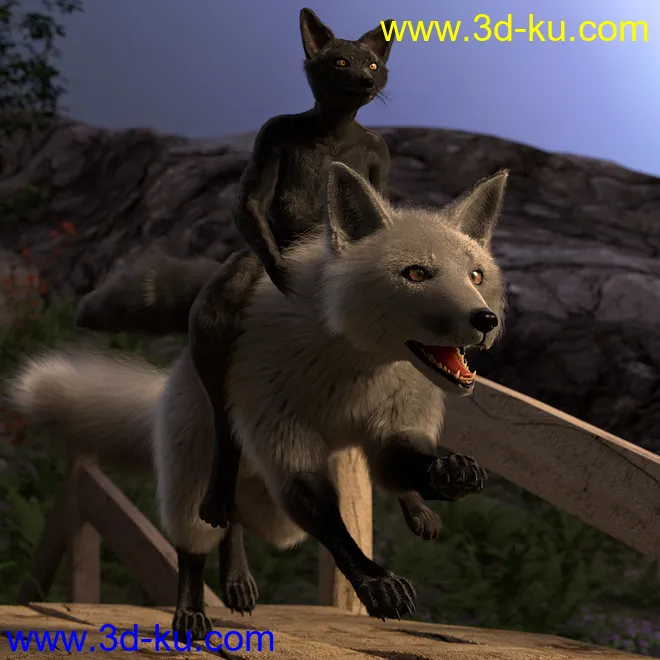 Oso Fox for Daz Dog 8 with dForce Hair模型的图片11