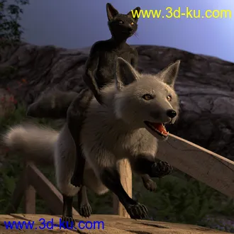 3D打印模型Oso Fox for Daz Dog 8 with dForce Hair的图片
