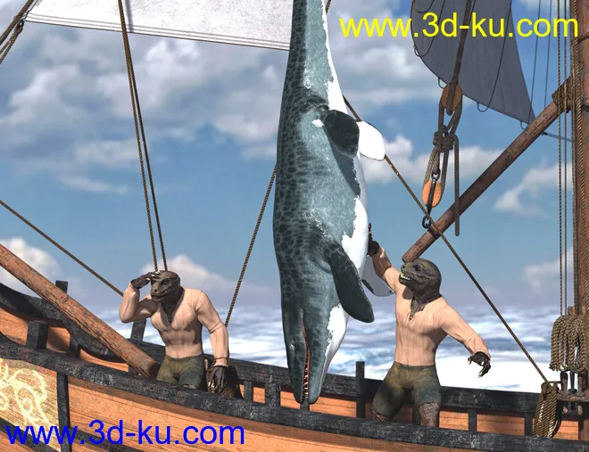 Oso Mosasaur for Daz Dragon 3模型的图片4