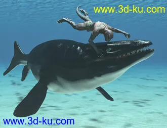 3D打印模型Oso Mosasaur for Daz Dragon 3的图片
