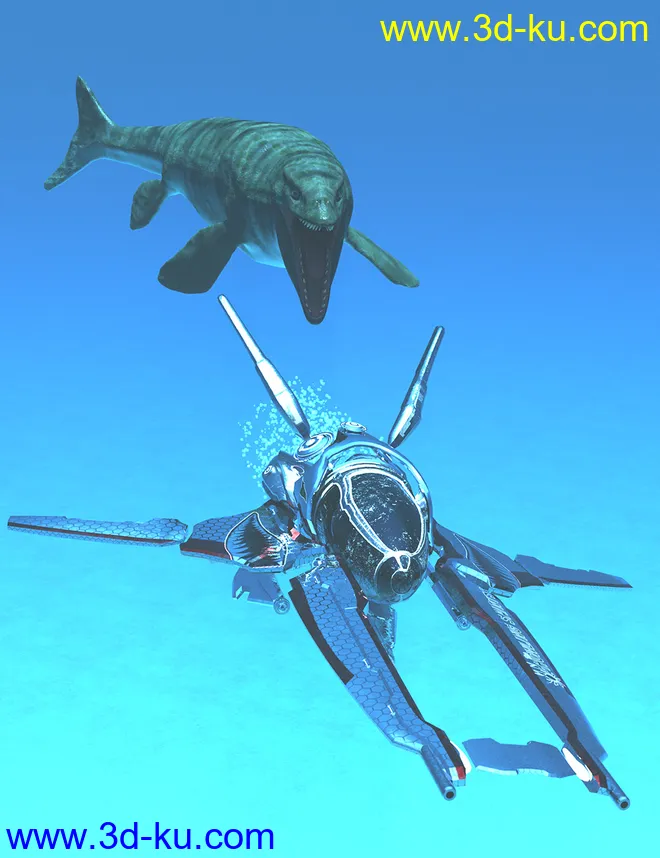 Oso Mosasaur for Daz Dragon 3模型的图片8