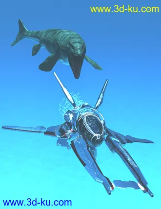 3D打印模型Oso Mosasaur for Daz Dragon 3的图片