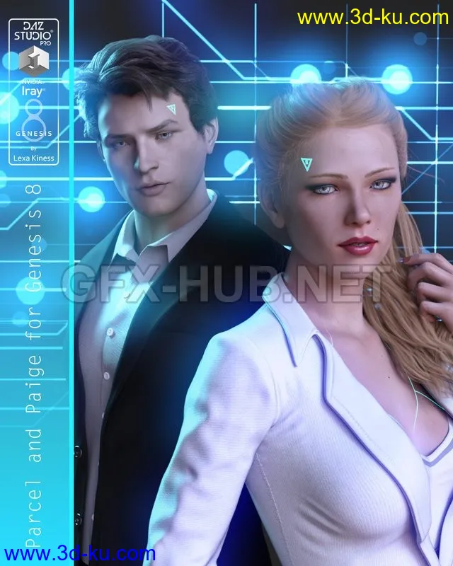 Parcel and Paige for Genesis 8模型的图片1