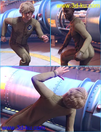 3D打印模型Particle Accelerator Crisis Poses for Genesis 8 Male的图片