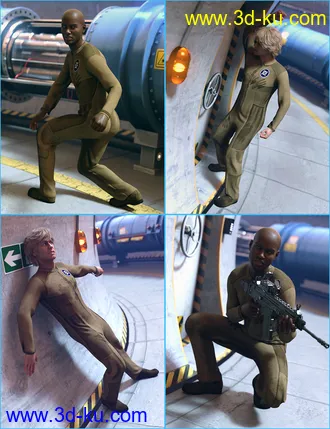 3D打印模型Particle Accelerator Crisis Poses for Genesis 8 Male的图片