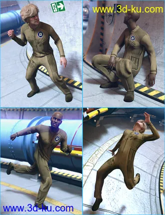 3D打印模型Particle Accelerator Crisis Poses for Genesis 8 Male的图片