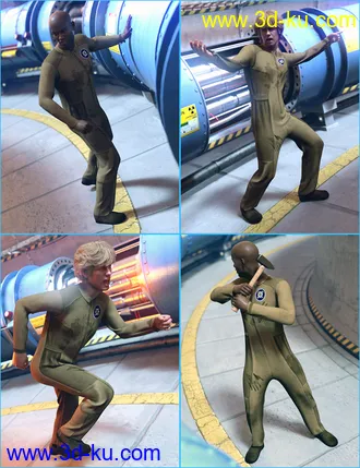 3D打印模型Particle Accelerator Crisis Poses for Genesis 8 Male的图片