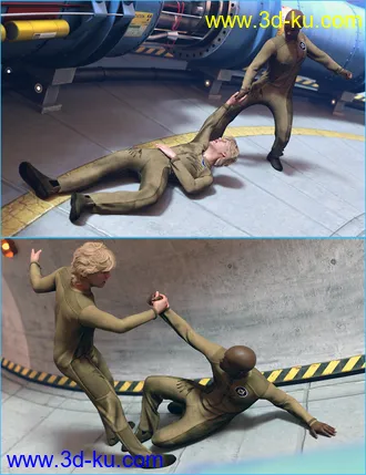 3D打印模型Particle Accelerator Crisis Poses for Genesis 8 Male的图片