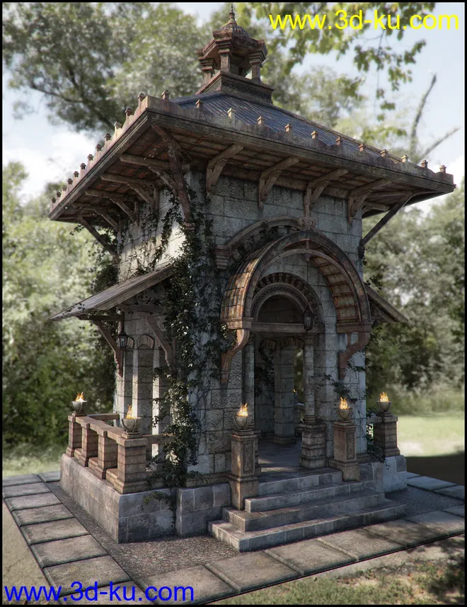 Pavilion of Montchanin Fallen Iray Addon模型的图片1
