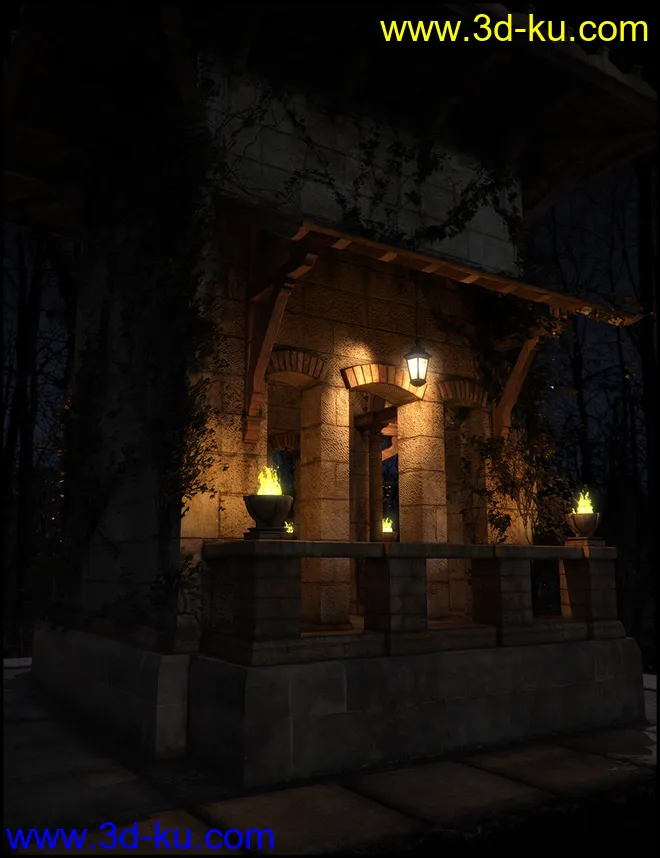 Pavilion of Montchanin Fallen Iray Addon模型的图片4