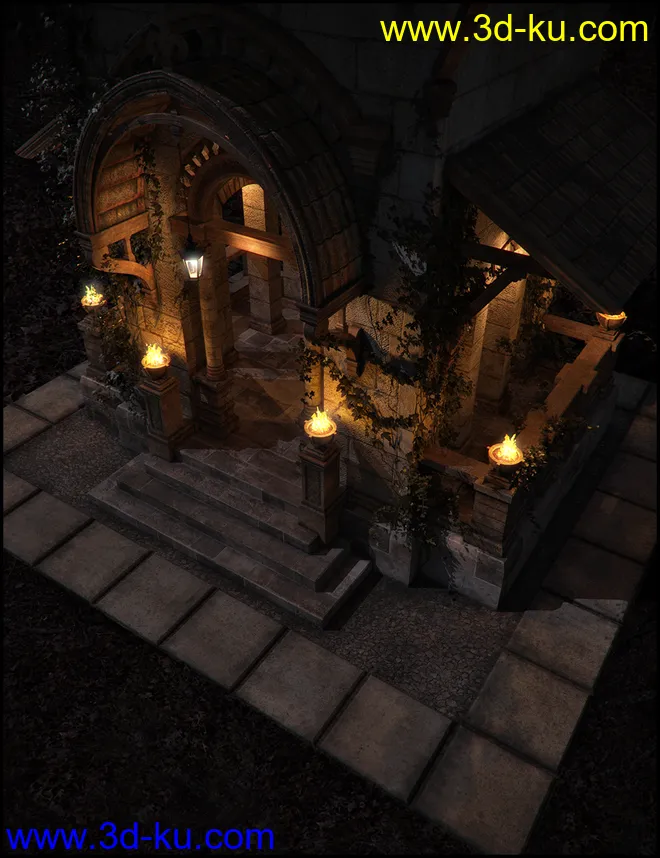 Pavilion of Montchanin Fallen Iray Addon模型的图片6