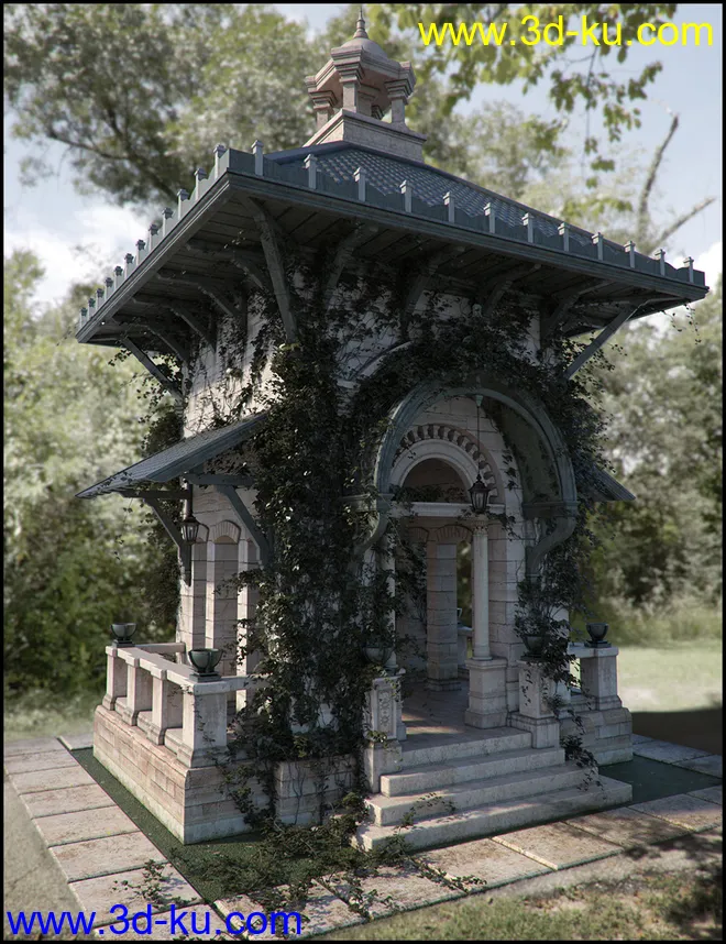 Pavilion of Montchanin Fallen Iray Addon模型的图片11