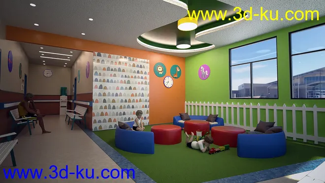 Pediatric Clinic Waiting Area模型的图片2
