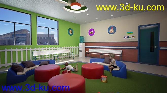 Pediatric Clinic Waiting Area模型的图片3
