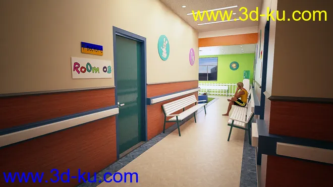 Pediatric Clinic Waiting Area模型的图片6
