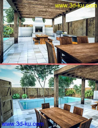 3D打印模型Pergola Kitchen的图片